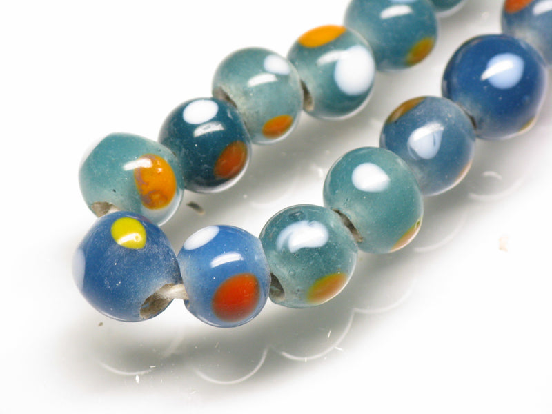 TOKO-BEADS AG107-44N Glass bead (strand) 8~10mm AG107-44N とんぼ玉（連/在庫限り） 8~10mm Asian bead & African bead  Handmade,Lampeork,bead,asia,india,ethnic,parts,accessory,beads とんぼ玉,ビーズ,トンボ玉,アジア,インド,エスニック,手作り,パーツ,アクセサリー