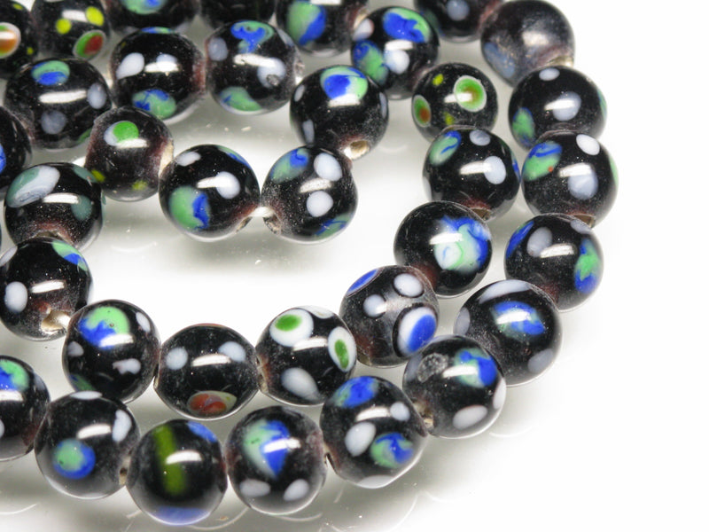 TOKO-BEADS AG107-47N Glass bead (strand) 8~10mm AG107-47N とんぼ玉（連/在庫限り） 8~10mm Asian bead & African bead  Handmade,Lampeork,bead,asia,india,ethnic,parts,accessory,beads とんぼ玉,ビーズ,トンボ玉,アジア,インド,エスニック,手作り,パーツ,アクセサリー