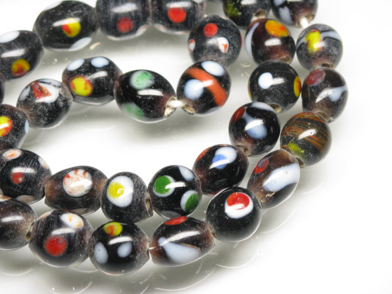 TOKO-BEADS AG107-49N Glass bead (strand) 8~10mm AG107-49N とんぼ玉（連/在庫限り） 8~10mm Asian bead & African bead  Handmade,Lampeork,bead,asia,india,ethnic,parts,accessory,beads とんぼ玉,ビーズ,トンボ玉,アジア,インド,エスニック,手作り,パーツ,アクセサリー