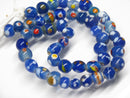 TOKO-BEADS | TOKO-BEADS |AG107-81N とんぼ玉（連/在庫限り） 7~10mm | TOKO-BEADS |AG107-81N Glass bead (strand) 7~10mm Asian bead & African bead  Handmade,Lampeork,bead,asia,india,ethnic,parts,accessory,beads とんぼ玉,ビーズ,トンボ玉,アジア,インド,エスニック,手作り,パーツ,アクセサリー