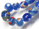 TOKO-BEADS | TOKO-BEADS |AG107-81N とんぼ玉（連/在庫限り） 7~10mm | TOKO-BEADS |AG107-81N Glass bead (strand) 7~10mm Asian bead & African bead  Handmade,Lampeork,bead,asia,india,ethnic,parts,accessory,beads とんぼ玉,ビーズ,トンボ玉,アジア,インド,エスニック,手作り,パーツ,アクセサリー
