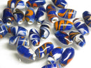 TOKO-BEADS AG108-29 Glass bead 8=9mm AG108-29 墨流し模様とんぼ玉 8=9mm Asian bead & African bead  Handmade,Lampeork,bead,asia,india,ethnic,parts,accessory,beads とんぼ玉,ビーズ,トンボ玉,アジア,インド,エスニック,手作り,パーツ,アクセサリー