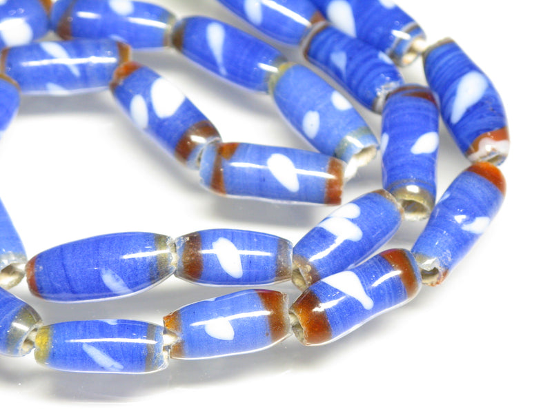 TOKO-BEADS AG109-05N Glass bead (Strand) 6~8mm AG109-05N ジャワとんぼ玉（連） 6~8mm Asian bead & African bead  Handmade,Lampeork,bead,asia,india,ethnic,parts,accessory,beads とんぼ玉,ビーズ,トンボ玉,アジア,インド,エスニック,手作り,パーツ,アクセサリー