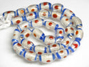 TOKO-BEADS AG109-28N Glass bead  (Strand/mixed) 7~8mm AG109-28N ジャワとんぼ玉ミックス（連/在庫限り） 7~8mm Asian bead & African bead  Handmade,Lampeork,bead,asia,india,ethnic,parts,accessory,beads とんぼ玉,ビーズ,トンボ玉,アジア,インド,エスニック,手作り,パーツ,アクセサリー