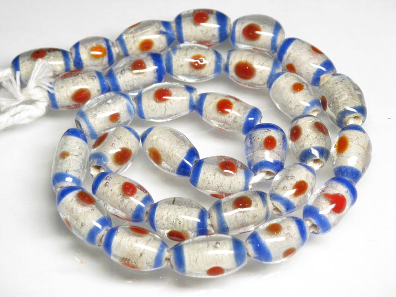 TOKO-BEADS AG109-28N Glass bead  (Strand/mixed) 7~8mm AG109-28N ジャワとんぼ玉ミックス（連/在庫限り） 7~8mm Asian bead & African bead  Handmade,Lampeork,bead,asia,india,ethnic,parts,accessory,beads とんぼ玉,ビーズ,トンボ玉,アジア,インド,エスニック,手作り,パーツ,アクセサリー