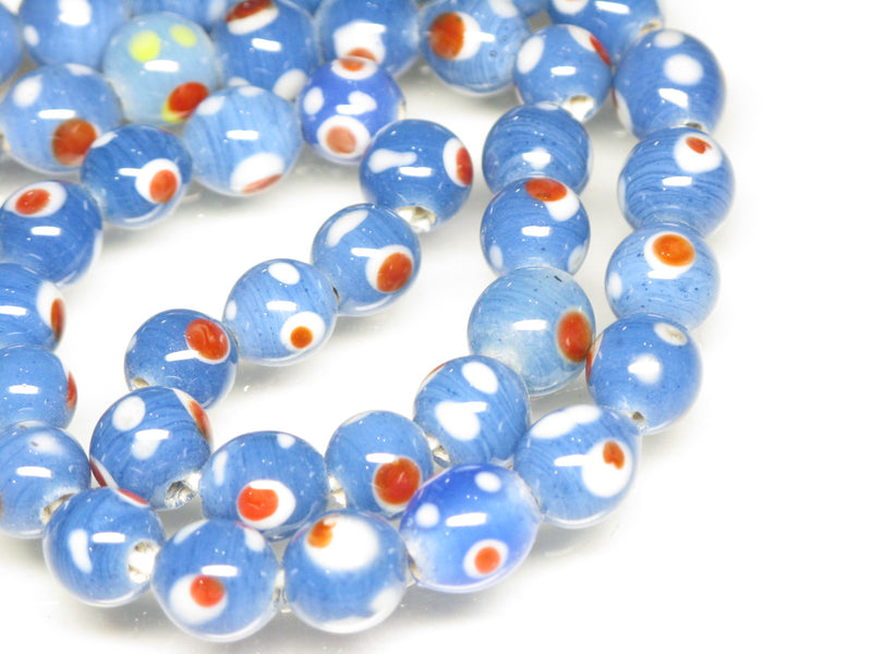 TOKO-BEADS AG111-07N Glass bead (strand) 8~9mm AG111-07N とんぼ玉（連） 8~9mm Asian bead & African bead  Handmade,Lampeork,bead,asia,india,ethnic,parts,accessory,beads とんぼ玉,ビーズ,トンボ玉,アジア,インド,エスニック,手作り,パーツ,アクセサリー