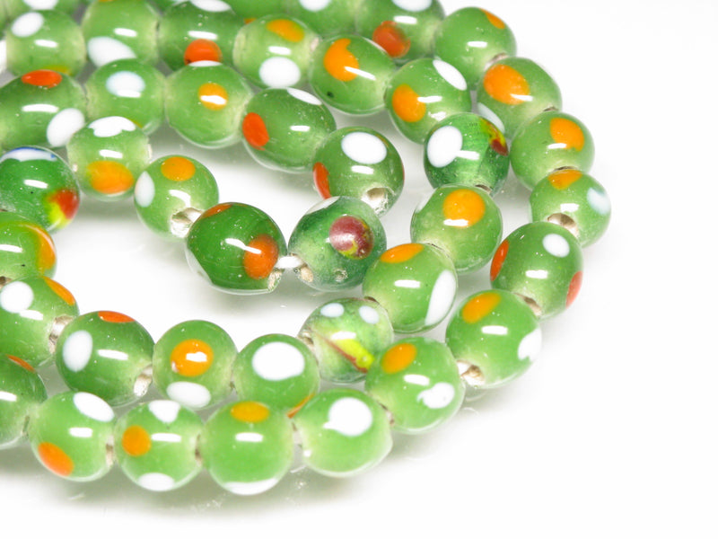 TOKO-BEADS AG111-17N Glass bead (strand) 8~9mm AG111-17N とんぼ玉（連） 8~9mm Asian bead & African bead  Handmade,Lampeork,bead,asia,india,ethnic,parts,accessory,beads とんぼ玉,ビーズ,トンボ玉,アジア,インド,エスニック,手作り,パーツ,アクセサリー