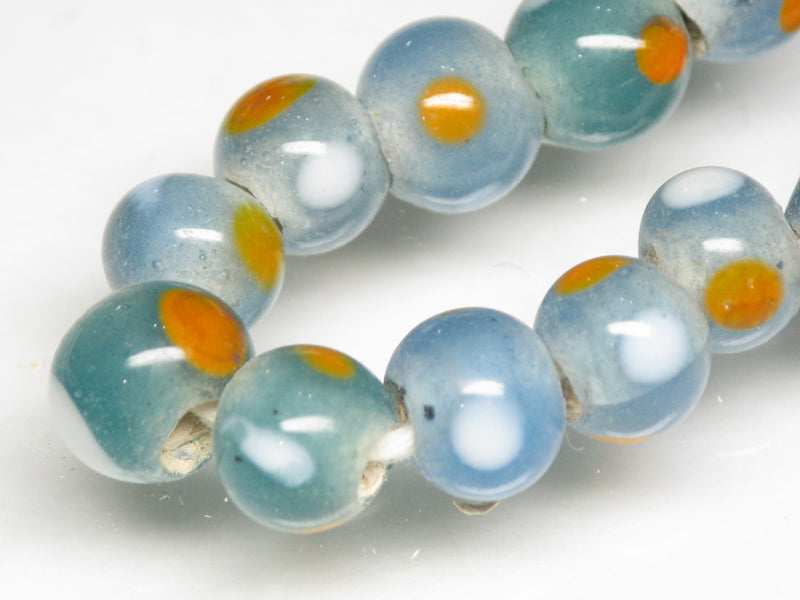 TOKO-BEADS AG111-19N Glass bead (strand) 8~8.5mm AG111-19N とんぼ玉（連） 8~8.5mm Asian bead & African bead  Handmade,Lampeork,bead,asia,india,ethnic,parts,accessory,beads とんぼ玉,ビーズ,トンボ玉,アジア,インド,エスニック,手作り,パーツ,アクセサリー