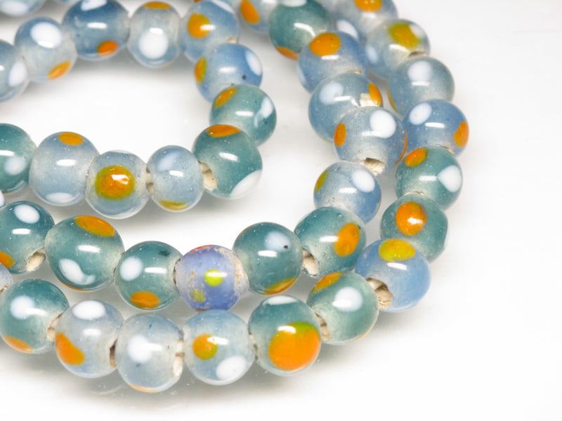 TOKO-BEADS AG111-19N Glass bead (strand) 8~8.5mm AG111-19N とんぼ玉（連） 8~8.5mm Asian bead & African bead  Handmade,Lampeork,bead,asia,india,ethnic,parts,accessory,beads とんぼ玉,ビーズ,トンボ玉,アジア,インド,エスニック,手作り,パーツ,アクセサリー