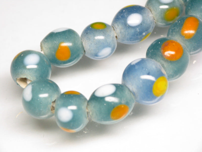 TOKO-BEADS AG111-20N Glass bead (strand) 8~9.5mm AG111-20N とんぼ玉（連） 8~9.5mm Asian bead & African bead  Handmade,Lampeork,bead,asia,india,ethnic,parts,accessory,beads とんぼ玉,ビーズ,トンボ玉,アジア,インド,エスニック,手作り,パーツ,アクセサリー