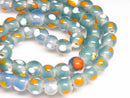 TOKO-BEADS AG111-20N Glass bead (strand) 8~9.5mm AG111-20N とんぼ玉（連） 8~9.5mm Asian bead & African bead  Handmade,Lampeork,bead,asia,india,ethnic,parts,accessory,beads とんぼ玉,ビーズ,トンボ玉,アジア,インド,エスニック,手作り,パーツ,アクセサリー