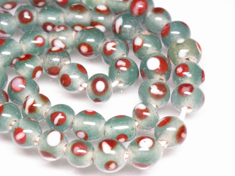 TOKO-BEADS AG111-21N Glass bead (strand) 8~9mm AG111-21N とんぼ玉（連） 8~9mm Asian bead & African bead  Handmade,Lampeork,bead,asia,india,ethnic,parts,accessory,beads とんぼ玉,ビーズ,トンボ玉,アジア,インド,エスニック,手作り,パーツ,アクセサリー