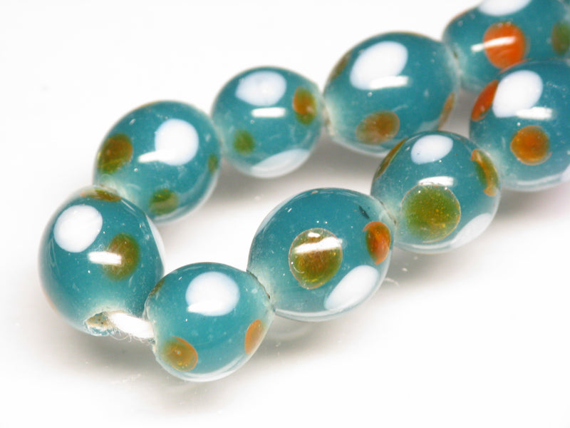 TOKO-BEADS AG111-22N Glass bead (strand) 8~9.5mm AG111-22N とんぼ玉（連） 8~9.5mm Asian bead & African bead  Handmade,Lampeork,bead,asia,india,ethnic,parts,accessory,beads とんぼ玉,ビーズ,トンボ玉,アジア,インド,エスニック,手作り,パーツ,アクセサリー