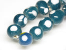 TOKO-BEADS AG111-23N Glass bead (strand) 8~9.5mm AG111-23N とんぼ玉（連） 8~9.5mm Asian bead & African bead  Handmade,Lampeork,bead,asia,india,ethnic,parts,accessory,beads とんぼ玉,ビーズ,トンボ玉,アジア,インド,エスニック,手作り,パーツ,アクセサリー