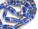 TOKO-BEADS AG114-52N Arrow feather pattern glass bead (42cm/strand) 7~8.5mm AG114-52N 矢羽模様とんぼ玉（約42cm/連のみ） 7~8.5mm Asian bead & African bead  Handmade,Lampeork,bead,asia,india,ethnic,parts,accessory,beads とんぼ玉,ビーズ,トンボ玉,アジア,インド,エスニック,手作り,パーツ,アクセサリー