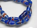 TOKO-BEADS AG114-53N Arrow feather pattern glass bead (42cm/strand) 7~8mm AG114-53N 矢羽模様とんぼ玉（約42cm/連のみ） 7~8mm Asian bead & African bead  Handmade,Lampeork,bead,asia,india,ethnic,parts,accessory,beads とんぼ玉,ビーズ,トンボ玉,アジア,インド,エスニック,手作り,パーツ,アクセサリー