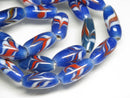 TOKO-BEADS AG114-54N Arrow feather pattern glass bead (42cm/strand) 7~9mm AG114-54N 矢羽模様とんぼ玉（約42cm/連のみ） 7~9mm Asian bead & African bead  Handmade,Lampeork,bead,asia,india,ethnic,parts,accessory,beads とんぼ玉,ビーズ,トンボ玉,アジア,インド,エスニック,手作り,パーツ,アクセサリー
