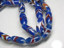 TOKO-BEADS AG114-55N Arrow feather pattern glass bead (42cm/strand) 7~8.5mm AG114-55N 矢羽模様とんぼ玉（約42cm/連のみ） 7~8.5mm Asian bead & African bead  Handmade,Lampeork,bead,asia,india,ethnic,parts,accessory,beads とんぼ玉,ビーズ,トンボ玉,アジア,インド,エスニック,手作り,パーツ,アクセサリー