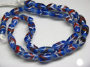 TOKO-BEADS AG114-57N Arrow feather pattern glass bead (42cm/strand) 7~9mm AG114-57N 矢羽模様とんぼ玉（約42cm/連のみ） 7~9mm Asian bead & African bead  Handmade,Lampeork,bead,asia,india,ethnic,parts,accessory,beads とんぼ玉,ビーズ,トンボ玉,アジア,インド,エスニック,手作り,パーツ,アクセサリー