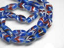 TOKO-BEADS AG114-57N Arrow feather pattern glass bead (42cm/strand) 7~9mm AG114-57N 矢羽模様とんぼ玉（約42cm/連のみ） 7~9mm Asian bead & African bead  Handmade,Lampeork,bead,asia,india,ethnic,parts,accessory,beads とんぼ玉,ビーズ,トンボ玉,アジア,インド,エスニック,手作り,パーツ,アクセサリー
