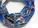 TOKO-BEADS AG114-59N Arrow feather pattern glass bead (42cm/strand) 6~7mm AG114-59N 矢羽模様とんぼ玉（約42cm/連のみ） 6~7mm Asian bead & African bead  Handmade,Lampeork,bead,asia,india,ethnic,parts,accessory,beads とんぼ玉,ビーズ,トンボ玉,アジア,インド,エスニック,手作り,パーツ,アクセサリー
