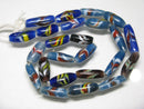 TOKO-BEADS AG114-60N Arrow feather pattern glass bead (42cm/strand) 6~7mm AG114-60N 矢羽模様とんぼ玉（約42cm/連のみ） 6~7mm Asian bead & African bead  Handmade,Lampeork,bead,asia,india,ethnic,parts,accessory,beads とんぼ玉,ビーズ,トンボ玉,アジア,インド,エスニック,手作り,パーツ,アクセサリー