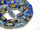 TOKO-BEADS AG114-60N Arrow feather pattern glass bead (42cm/strand) 6~7mm AG114-60N 矢羽模様とんぼ玉（約42cm/連のみ） 6~7mm Asian bead & African bead  Handmade,Lampeork,bead,asia,india,ethnic,parts,accessory,beads とんぼ玉,ビーズ,トンボ玉,アジア,インド,エスニック,手作り,パーツ,アクセサリー