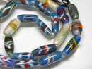 TOKO-BEADS AG114-61N Arrow feather pattern glass bead (42cm/strand) 5~8mm AG114-61N 矢羽模様とんぼ玉（約42cm/連のみ） 5~8mm Asian bead & African bead  Handmade,Lampeork,bead,asia,india,ethnic,parts,accessory,beads とんぼ玉,ビーズ,トンボ玉,アジア,インド,エスニック,手作り,パーツ,アクセサリー