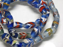TOKO-BEADS AG114-65N Arrow feather pattern glass bead (42cm/strand) 6.5~9mm AG114-65N 矢羽模様とんぼ玉（約42cm/連のみ） 6.5~9mm Asian bead & African bead  Handmade,Lampeork,bead,asia,india,ethnic,parts,accessory,beads とんぼ玉,ビーズ,トンボ玉,アジア,インド,エスニック,手作り,パーツ,アクセサリー
