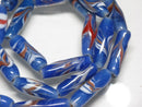TOKO-BEADS AG114-66N Arrow feather pattern glass bead (42cm/strand) 6~9mm AG114-66N 矢羽模様とんぼ玉（約42cm/連のみ） 6~9mm Asian bead & African bead  Handmade,Lampeork,bead,asia,india,ethnic,parts,accessory,beads とんぼ玉,ビーズ,トンボ玉,アジア,インド,エスニック,手作り,パーツ,アクセサリー