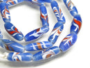 TOKO-BEADS AG114-69N Arrow feather pattern glass bead (42cm/strand) 6.5~9mm AG114-69N 矢羽模様とんぼ玉（約42cm/連のみ） 6.5~9mm Asian bead & African bead  Handmade,Lampeork,bead,asia,india,ethnic,parts,accessory,beads とんぼ玉,ビーズ,トンボ玉,アジア,インド,エスニック,手作り,パーツ,アクセサリー