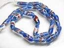 TOKO-BEADS AG114-70N Arrow feather pattern glass bead (42cm/strand) 7~8mm AG114-70N 矢羽模様とんぼ玉（約42cm/連のみ） 7~8mm Asian bead & African bead  Handmade,Lampeork,bead,asia,india,ethnic,parts,accessory,beads とんぼ玉,ビーズ,トンボ玉,アジア,インド,エスニック,手作り,パーツ,アクセサリー