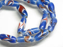 TOKO-BEADS AG114-70N Arrow feather pattern glass bead (42cm/strand) 7~8mm AG114-70N 矢羽模様とんぼ玉（約42cm/連のみ） 7~8mm Asian bead & African bead  Handmade,Lampeork,bead,asia,india,ethnic,parts,accessory,beads とんぼ玉,ビーズ,トンボ玉,アジア,インド,エスニック,手作り,パーツ,アクセサリー