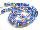 TOKO-BEADS AG114-71N Arrow feather pattern glass bead (42cm/strand) 6~8.5mm AG114-71N 矢羽模様とんぼ玉（約42cm/連のみ） 6~8.5mm Asian bead & African bead  Handmade,Lampeork,bead,asia,india,ethnic,parts,accessory,beads とんぼ玉,ビーズ,トンボ玉,アジア,インド,エスニック,手作り,パーツ,アクセサリー