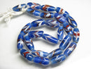 TOKO-BEADS AG114-72N Arrow feather pattern glass bead (42cm/strand) 7~8mm AG114-72N 矢羽模様とんぼ玉（約42cm/連のみ） 7~8mm Asian bead & African bead  Handmade,Lampeork,bead,asia,india,ethnic,parts,accessory,beads とんぼ玉,ビーズ,トンボ玉,アジア,インド,エスニック,手作り,パーツ,アクセサリー