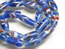 TOKO-BEADS AG114-72N Arrow feather pattern glass bead (42cm/strand) 7~8mm AG114-72N 矢羽模様とんぼ玉（約42cm/連のみ） 7~8mm Asian bead & African bead  Handmade,Lampeork,bead,asia,india,ethnic,parts,accessory,beads とんぼ玉,ビーズ,トンボ玉,アジア,インド,エスニック,手作り,パーツ,アクセサリー