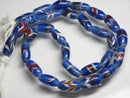 TOKO-BEADS AG114-73N Arrow feather pattern glass bead (42cm/strand) 6.5~9mm AG114-73N 矢羽模様とんぼ玉（約42cm/連のみ） 6.5~9mm Asian bead & African bead  Handmade,Lampeork,bead,asia,india,ethnic,parts,accessory,beads とんぼ玉,ビーズ,トンボ玉,アジア,インド,エスニック,手作り,パーツ,アクセサリー