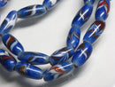 TOKO-BEADS AG114-73N Arrow feather pattern glass bead (42cm/strand) 6.5~9mm AG114-73N 矢羽模様とんぼ玉（約42cm/連のみ） 6.5~9mm Asian bead & African bead  Handmade,Lampeork,bead,asia,india,ethnic,parts,accessory,beads とんぼ玉,ビーズ,トンボ玉,アジア,インド,エスニック,手作り,パーツ,アクセサリー