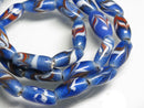 TOKO-BEADS AG114-74N Arrow feather pattern glass bead (42cm/strand) 7~9mm AG114-74N 矢羽模様とんぼ玉（約42cm/連のみ） 7~9mm Asian bead & African bead  Handmade,Lampeork,bead,asia,india,ethnic,parts,accessory,beads とんぼ玉,ビーズ,トンボ玉,アジア,インド,エスニック,手作り,パーツ,アクセサリー