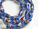 TOKO-BEADS AG114-75N Arrow feather pattern glass bead (42cm/strand) 7~8mm AG114-75N 矢羽模様とんぼ玉（約42cm/連のみ） 7~8mm Asian bead & African bead  Handmade,Lampeork,bead,asia,india,ethnic,parts,accessory,beads とんぼ玉,ビーズ,トンボ玉,アジア,インド,エスニック,手作り,パーツ,アクセサリー