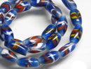 TOKO-BEADS AG114-76N Arrow feather pattern glass bead (42cm/strand) 7~8mm AG114-76N 矢羽模様とんぼ玉（約42cm/連のみ） 7~8mm Asian bead & African bead  Handmade,Lampeork,bead,asia,india,ethnic,parts,accessory,beads とんぼ玉,ビーズ,トンボ玉,アジア,インド,エスニック,手作り,パーツ,アクセサリー