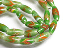 TOKO-BEADS AG114-77N Arrow feather pattern glass bead (42cm/strand) 6~8mm AG114-77N 矢羽模様とんぼ玉（約42cm/連のみ） 6~8mm Asian bead & African bead  Handmade,Lampeork,bead,asia,india,ethnic,parts,accessory,beads とんぼ玉,ビーズ,トンボ玉,アジア,インド,エスニック,手作り,パーツ,アクセサリー