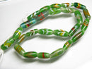 TOKO-BEADS AG114-78N Arrow feather pattern glass bead (42cm/strand) 6~8mm AG114-78N 矢羽模様とんぼ玉（約42cm/連のみ） 6~8mm Asian bead & African bead  Handmade,Lampeork,bead,asia,india,ethnic,parts,accessory,beads とんぼ玉,ビーズ,トンボ玉,アジア,インド,エスニック,手作り,パーツ,アクセサリー