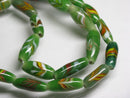 TOKO-BEADS AG114-78N Arrow feather pattern glass bead (42cm/strand) 6~8mm AG114-78N 矢羽模様とんぼ玉（約42cm/連のみ） 6~8mm Asian bead & African bead  Handmade,Lampeork,bead,asia,india,ethnic,parts,accessory,beads とんぼ玉,ビーズ,トンボ玉,アジア,インド,エスニック,手作り,パーツ,アクセサリー