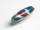 TOKO-BEADS AG115-29S Arrow feather pattern glass bead 7mm AG115-29S 矢羽模様とんぼ玉 7mm Asian bead & African bead  Handmade,Lampeork,bead,asia,india,ethnic,parts,accessory,beads とんぼ玉,ビーズ,トンボ玉,アジア,インド,エスニック,手作り,パーツ,アクセサリー