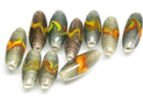 TOKO-BEADS AG115-19S Arrow feather pattern glass bead AG115-19S 矢羽模様とんぼ玉 Asian bead & African bead  Handmade,Lampeork,bead,asia,india,ethnic,parts,accessory,beads とんぼ玉,ビーズ,トンボ玉,アジア,インド,エスニック,手作り,パーツ,アクセサリー