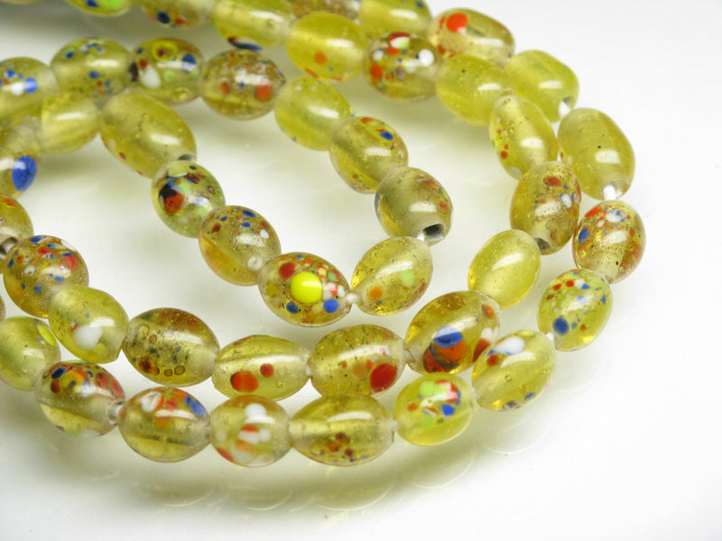 TOKO-BEADS AG121-01N Spray dot glass bead (strand) 6~8mm AG121-01N スプレイ・ドット柄小粒とんぼ玉（連） 6~8mm Asian bead & African bead  Handmade,Lampeork,bead,asia,india,ethnic,parts,accessory,beads とんぼ玉,ビーズ,トンボ玉,アジア,インド,エスニック,手作り,パーツ,アクセサリー