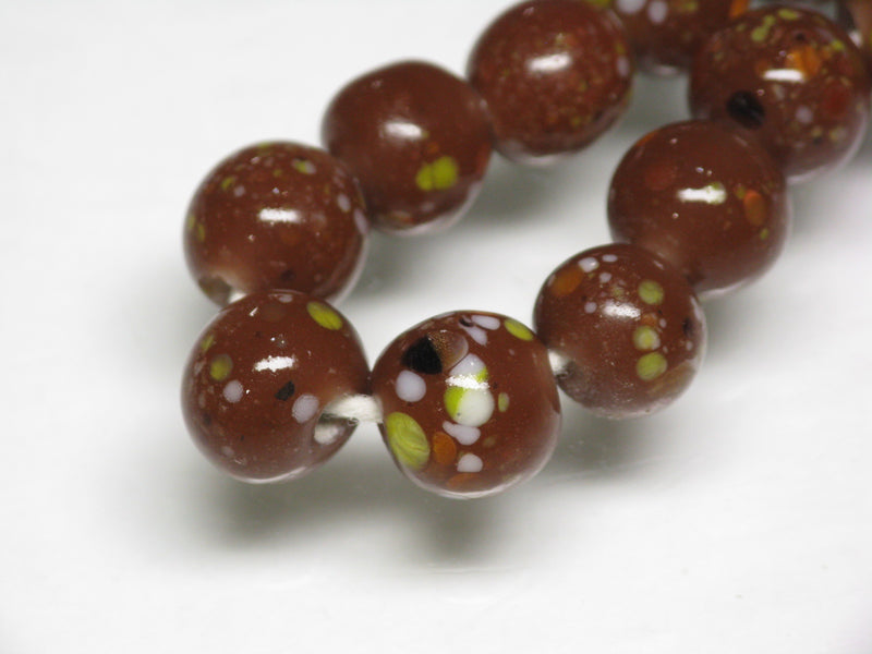 TOKO-BEADS AG121-02N Spray dot glass bead (strand) 7.5~8.5mm AG121-02N スプレイ・ドット柄小粒とんぼ玉（連） 7.5~8.5mm Asian bead & African bead  Handmade,Lampeork,bead,asia,india,ethnic,parts,accessory,beads とんぼ玉,ビーズ,トンボ玉,アジア,インド,エスニック,手作り,パーツ,アクセサリー