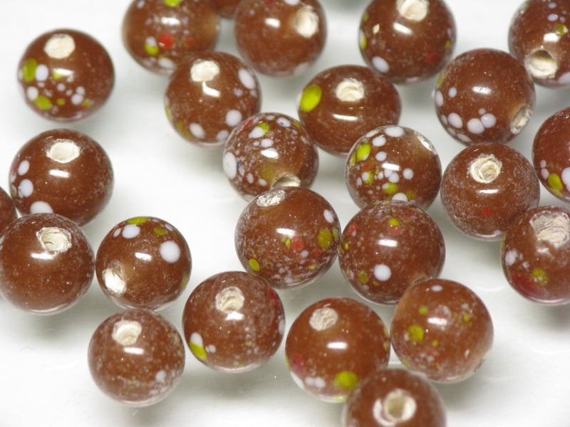 TOKO-BEADS AG121-04S Spray dot glass bead 7.5~8.5mm AG121-04S スプレイ・ドット柄小粒とんぼ玉 7.5~8.5mm Asian bead & African bead  Handmade,Lampeork,bead,asia,india,ethnic,parts,accessory,beads とんぼ玉,ビーズ,トンボ玉,アジア,インド,エスニック,手作り,パーツ,アクセサリー
