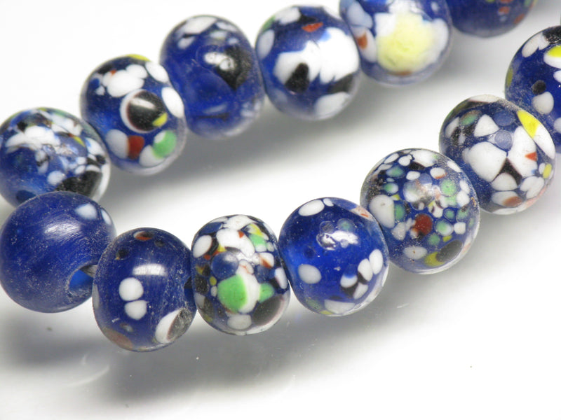 TOKO-BEADS AG121-05N Spray dot glass bead (strand) 11mm AG121-05N スプレイ・ドット柄小粒とんぼ玉（連） 11mm Asian bead & African bead  Handmade,Lampeork,bead,asia,india,ethnic,parts,accessory,beads とんぼ玉,ビーズ,トンボ玉,アジア,インド,エスニック,手作り,パーツ,アクセサリー